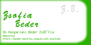 zsofia beder business card